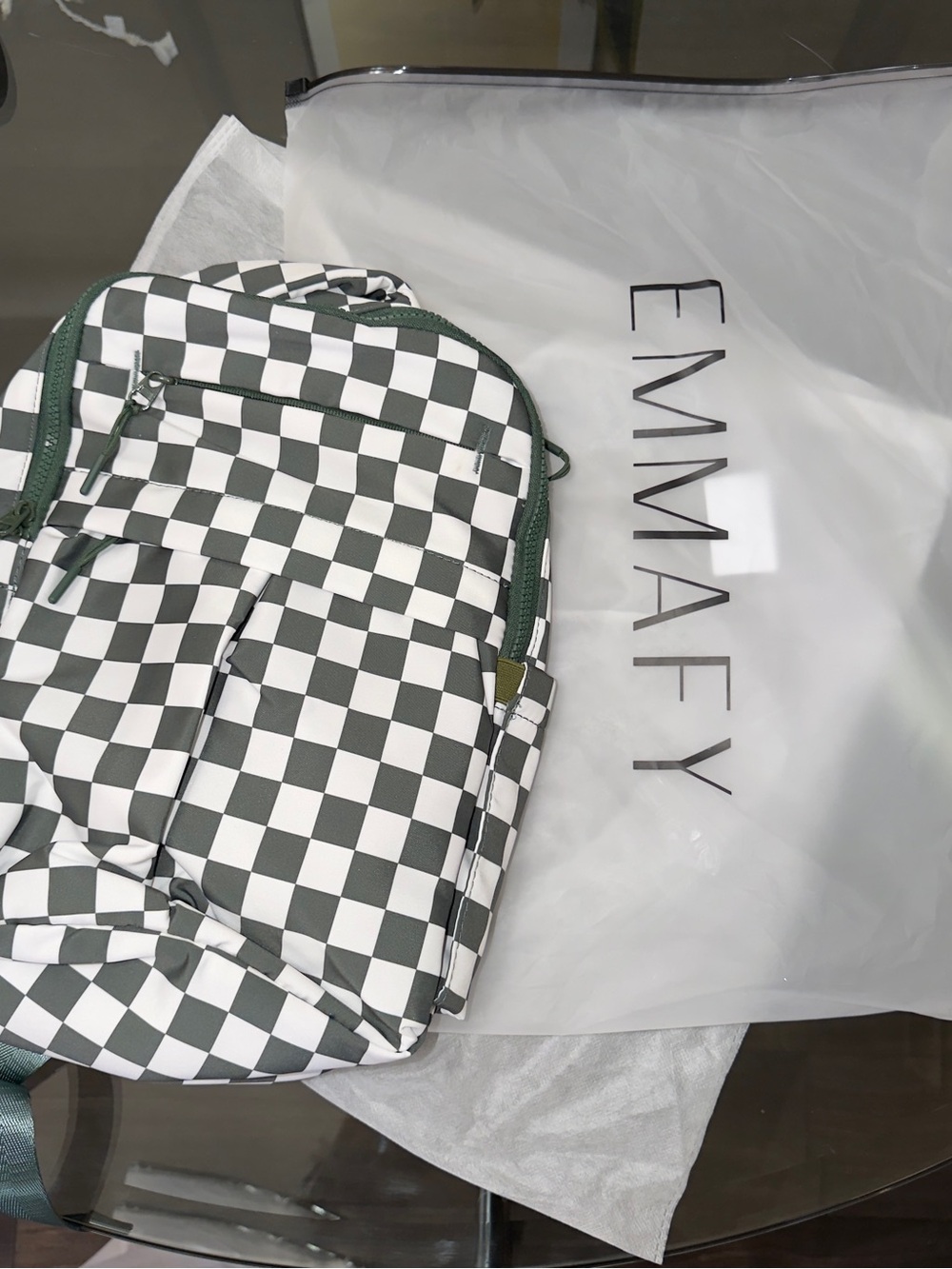 Emmafy NEW minipak backpack in checkered green